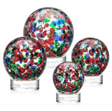 Knapp on Lockwood Base Clear Globe Glass Trophy - Glass Trophies