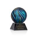 McCray on Cahill Base Black Globe Glass Trophy