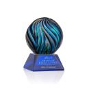 McCray on Cahill Base Blue Globe Glass Trophy