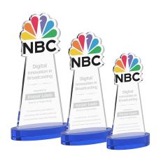 EdgeCraft on Alberton Base Blue (via Air) Unique Crystal Trophy - Crystal Trophies