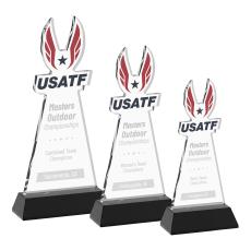 EdgeCraft on Hartford Base Black (via Air) Unique Crystal Trophy - Crystal Trophies