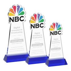EdgeCraft on Hartford Base Blue (via Air) Unique Crystal Trophy - Crystal Trophies