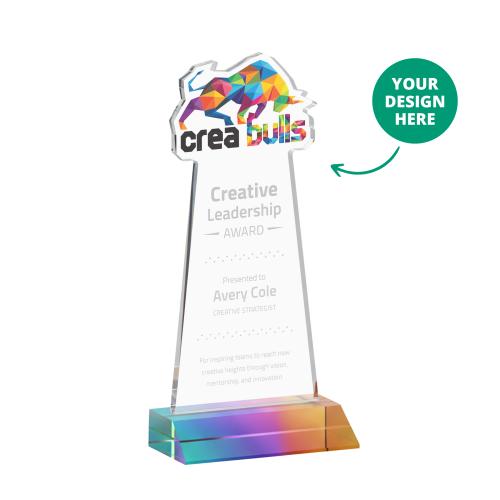 Awards and Plaques - Crystal Trophies - EdgeCraft on Mitered Base Prismatic (via Air) Unique Crystal Trophy