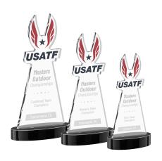 EdgeCraft on Alberton Base Black (via Ocean) Unique Crystal Trophy - Crystal Trophies