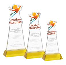 EdgeCraft on Hartford Base Gold (via Ocean) Unique Crystal Trophy - Crystal Trophies