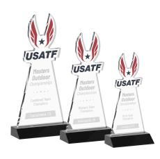 EdgeCraft on Mitered Base Black (via Ocean) Unique Crystal Trophy - Crystal Trophies