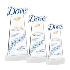 EdgeCraft Full Color Unique on Alberton Base-White (via Air) Crystal Trophy - Custom Trophies