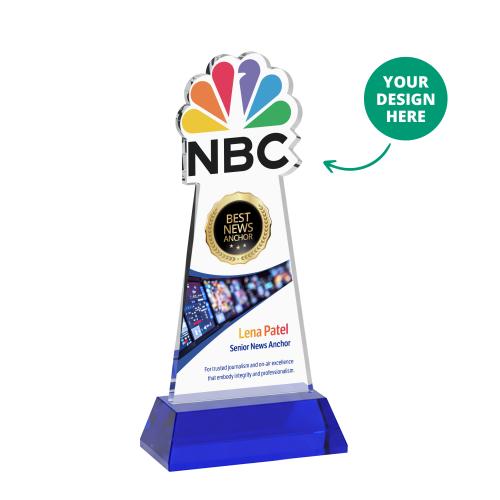 Awards and Plaques - Crystal Trophies - EdgeCraft Full Color on Hartford Base -Blue (via Air)