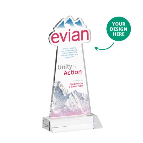 Awards and Plaques - Crystal Trophies - EdgeCraft Full Color on Mitered Base-Clear (via Air)