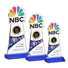 EdgeCraft Full Color on Mitered Base - Blue (via Air) - Crystal Trophies