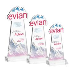 EdgeCraft Full Color Unique on Mitered Base-Clear (via Ocean) Crystal Trophy - Custom Trophies