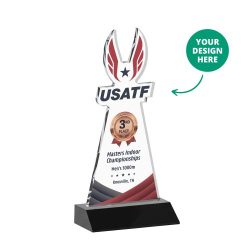 Awards and Plaques - Crystal Trophies - EdgeCraft Full Color on Mitered Base-Black (via Ocean)