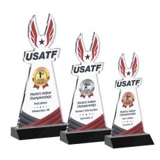 EdgeCraft Full Color Unique on Mitered Base-Black (via Ocean) Crystal Trophy - Custom Trophies