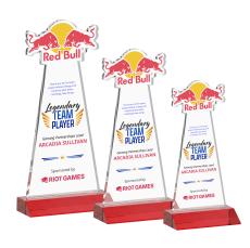 EdgeCraft Full Color on Mitered Base-Red (via Ocean) - Crystal Trophies