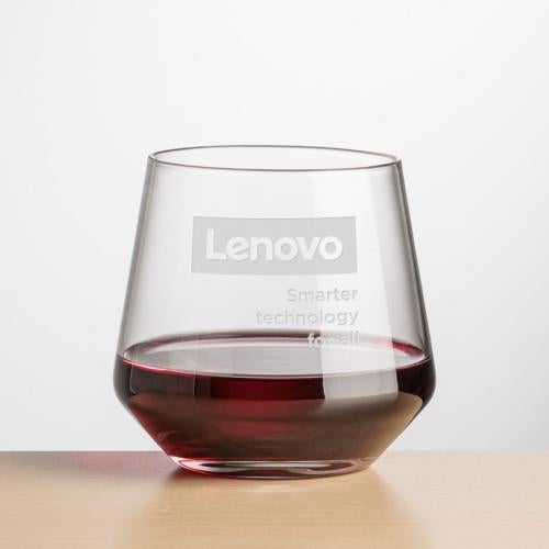 Custom Barware Glasses - Wine Glasses - Ledford Stemless Wine - Deep Etch