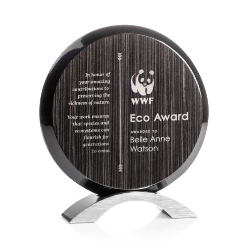 Awards and Plaques - Eco-Friendly Trophies - Donavan Slatewood Silver Circle Wood Trophy