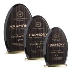 Evington Slatewood Gold Circle Wood Trophy - Eco-Friendly Trophies