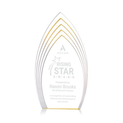 Awards and Plaques - Acrylic Trophies - Turello Gold Peaks Acrylic Trophy