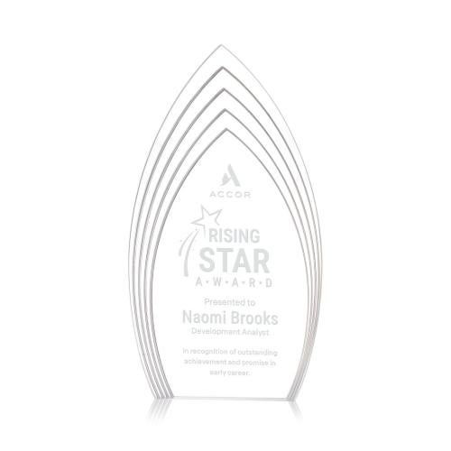 Awards and Plaques - Acrylic Trophies - Turello Clear Peaks Acrylic Trophy