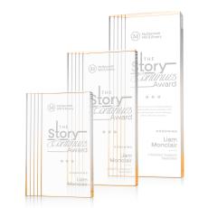 Haverton Gold Rectangle Acrylic Trophy - Employee Awards