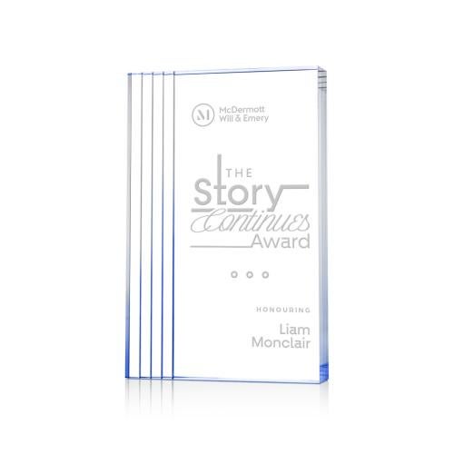 Awards and Plaques - Acrylic Trophies - Haverton Blue Rectangle Acrylic Trophy