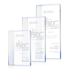 Haverton Blue Rectangle Acrylic Trophy - Employee Awards