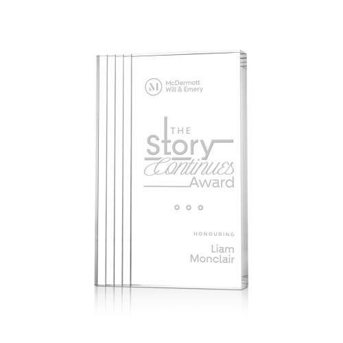 Awards and Plaques - Acrylic Trophies - Haverton Clear Rectangle Acrylic Trophy