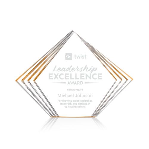 Awards and Plaques - Acrylic Trophies - Crawford Gold Acrylic Trophy