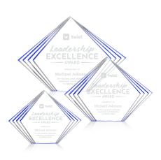 Crawford Blue Acrylic Trophy - Employee Awards