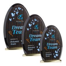 Evington Slatewood Full Color Gold Circle Wood Trophy - Eco-Friendly Trophies