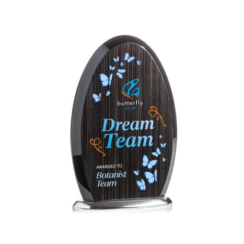 Awards and Plaques - Eco-Friendly Trophies - Evington Slatewood Full Color Silver Peaks Wood Trophy