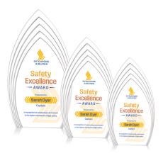 Turello Full Color Clear Peaks Acrylic Trophy - Employee Awards