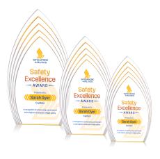 Turello Full Color Gold Peaks Acrylic Trophy - Employee Awards