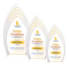 Turello Full Color Gold Peaks Acrylic Trophy - Employee Awards