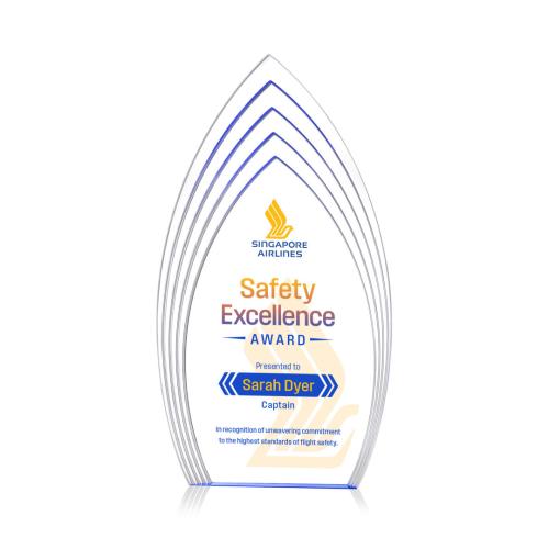 Awards and Plaques - Acrylic Trophies - Turello Full Color Blue Peaks Acrylic Trophy