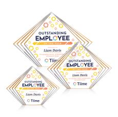 Crawford Full Color Gold Acrylic Trophy - Employee Awards