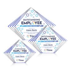 Crawford Full Color Blue Acrylic Trophy - Employee Awards