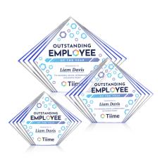 Crawford Full Color Blue Acrylic Trophy - Acrylic Trophies