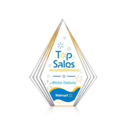 Awards and Plaques - Acrylic Trophies - Brantley Full Color Gold Acrylic Trophy