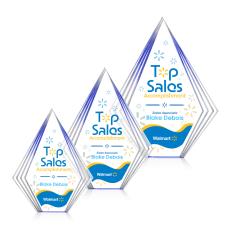 Brantley Full Color Blue Acrylic Trophy - Employee Awards