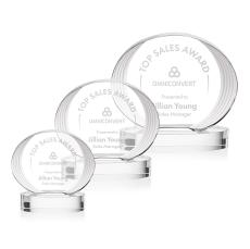 Schaffer on Base Clear Circle Crystal Trophy - Crystal Trophies