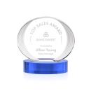 Schaffer on Base Sky Blue Circle Crystal Trophy