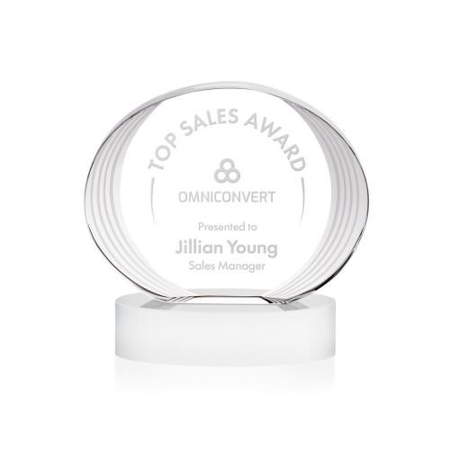 Awards and Plaques - Crystal Trophies - Schaffer on Base Fagan Circle Crystal Trophy