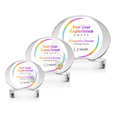 Schaffer Full Color on Base Clear Circle Crystal Trophy - Crystal Trophies