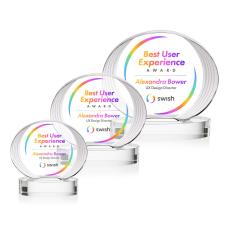 Schaffer Full Color on Base Clear Circle Crystal Trophy - Custom Trophies
