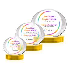 Schaffer Full Color on Base Gold Circle Crystal Trophy - Custom Trophies