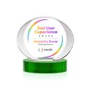 Schaffer Full Color on Base Green Circle Crystal Trophy