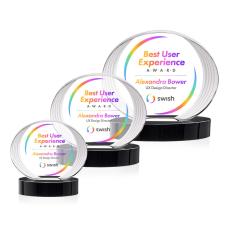 Schaffer Full Color on Base Black Circle Crystal Trophy - Custom Trophies