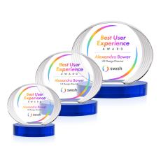 Schaffer Full Color on Base Blue Circle Crystal Trophy - Custom Trophies