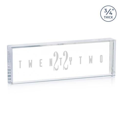 Awards and Plaques - Crystal Trophies - Crystal Paperweights - Saucedo Nameplate - Deep Etch